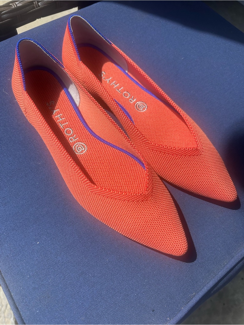 Rothy's Persimmon Knit Pointed Toe Flats